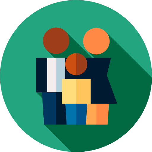 Illustration showing two parents and a child