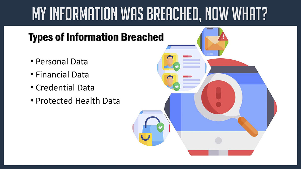 A thumbnail preview for the webinar titled My Information was Breached, Now What?